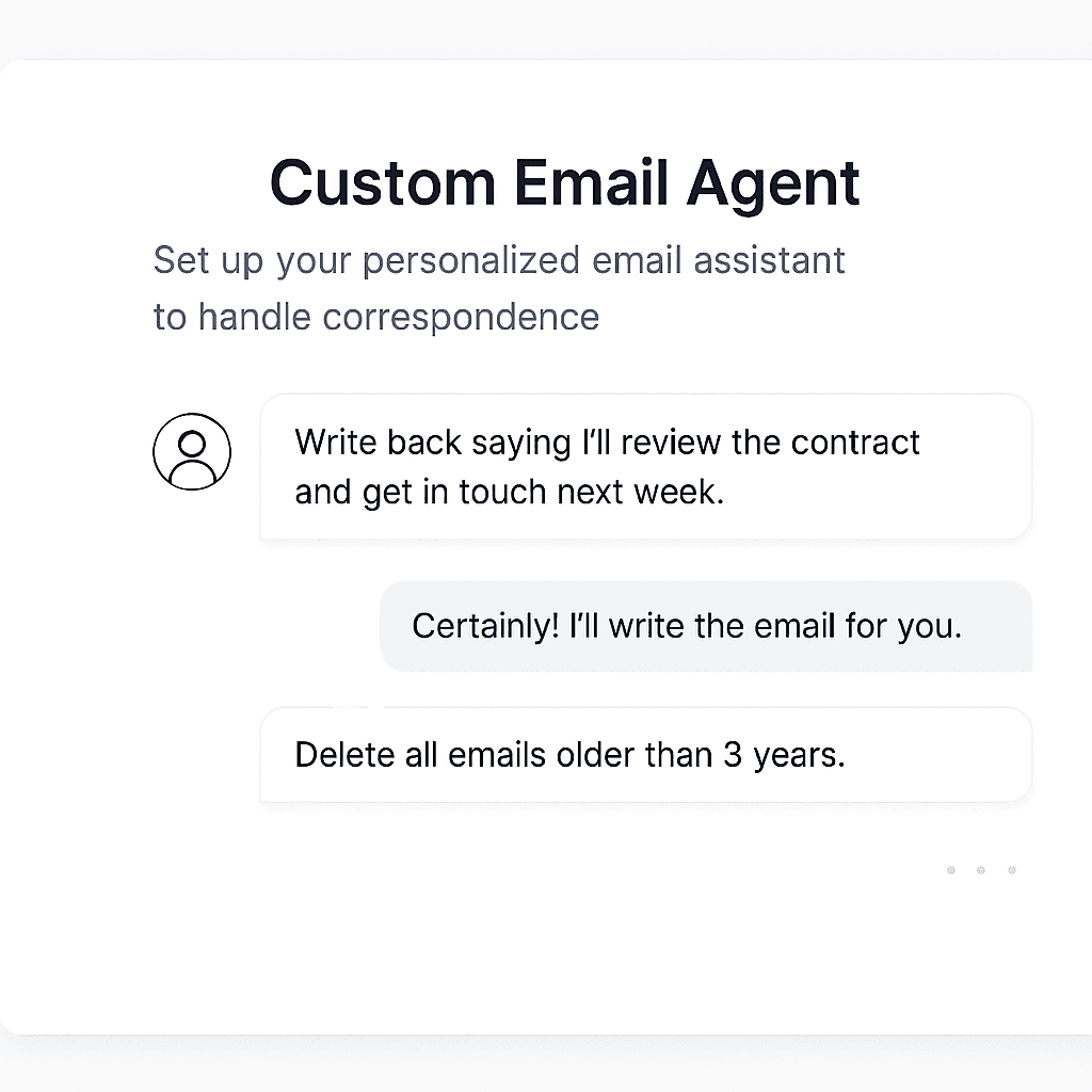 Custom email agent feature